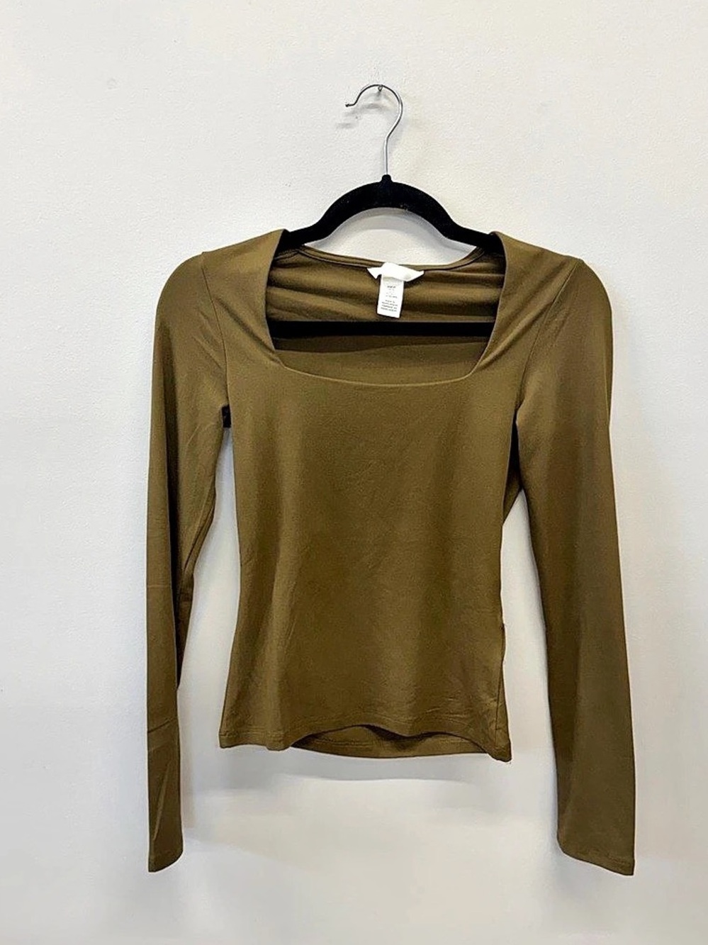 H&M Long-sleeved Jersey Top Long Sleeve Top Dark Green XS